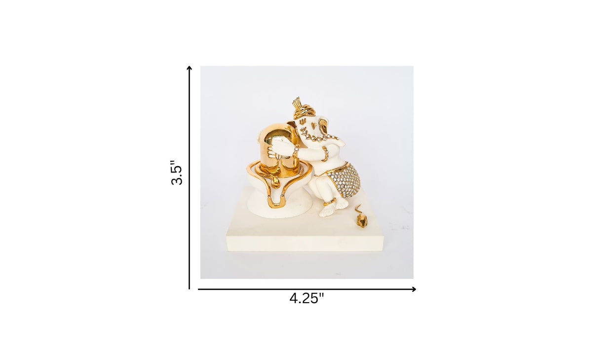 Baby Ganesha Shiv ling With Crystal