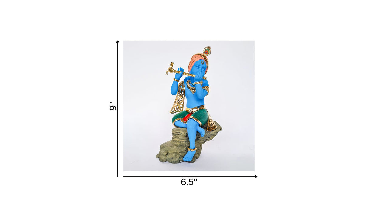 Krishna on Stone (with Stone Inlay)
