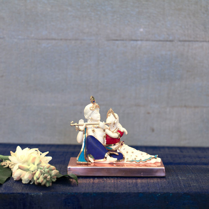 Radha Krishna (with stone inlay)