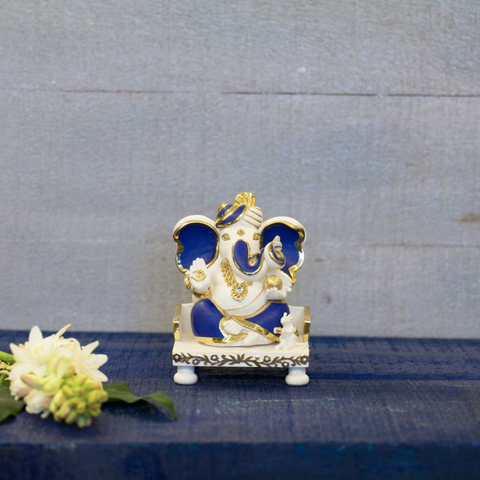 Large Pagdi Ganesha (with stone inlay