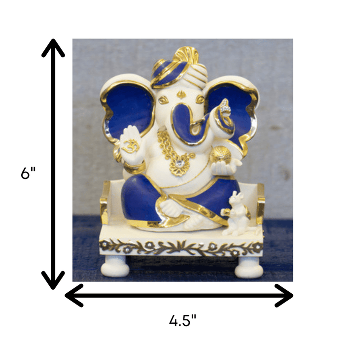 Large Pagdi Ganesha (with stone inlay