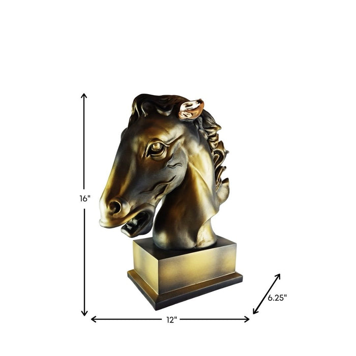 Spirit Horse Head (embellished with electro plated metal)