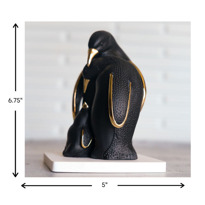 Penguin Family(embellished with electro plated metal)