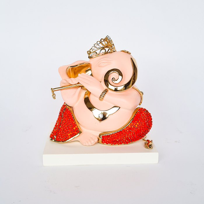 FLUTE GANESH WITH CRYSTAL