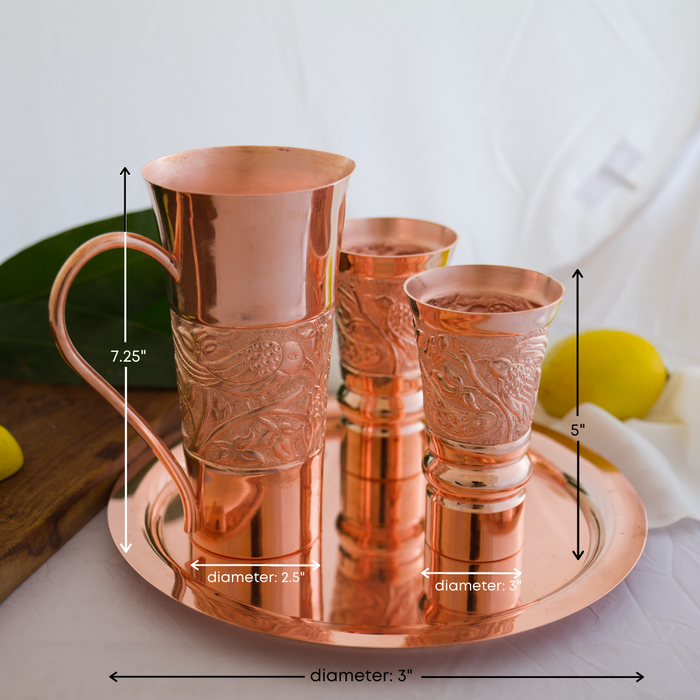 Copper Jug Set (with hand chasing)