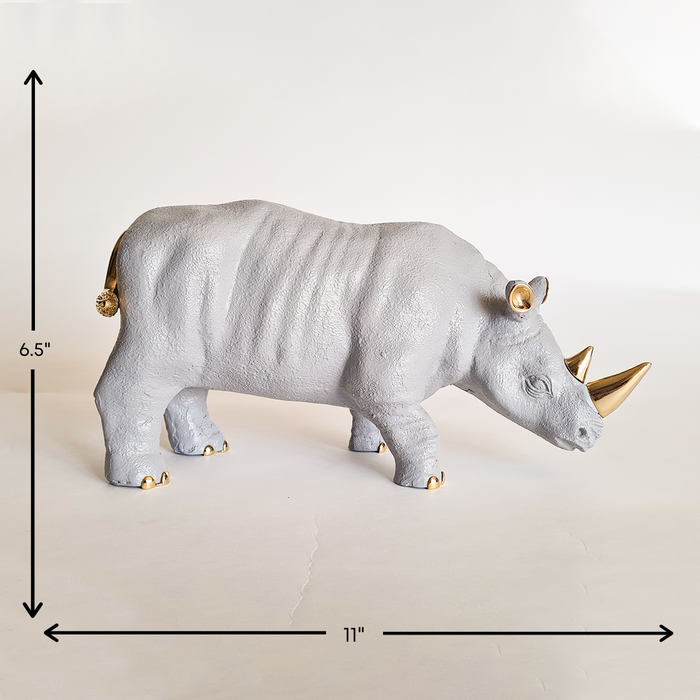 Rhinoceros(embellished with electro plated metal)