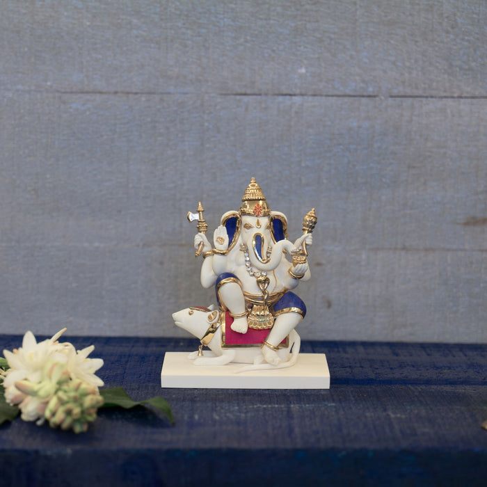 Vahan Ganesha (with stone inlay)