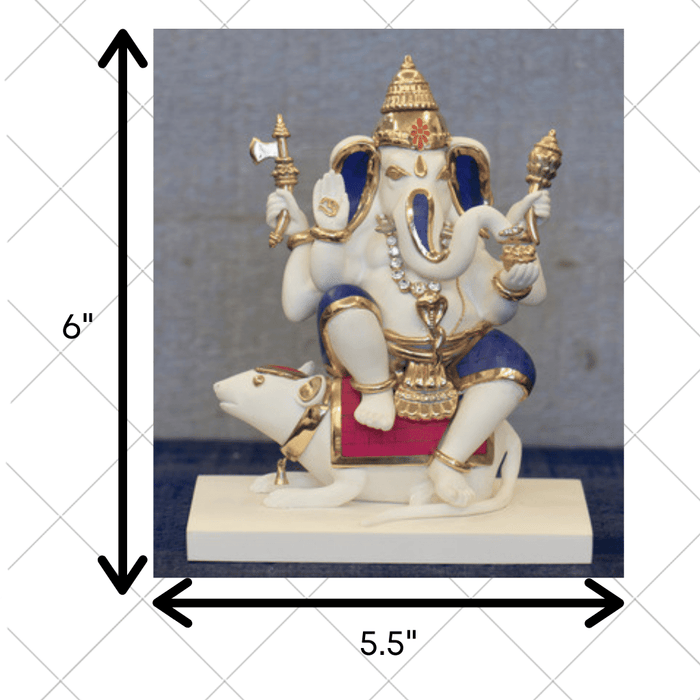 Vahan Ganesha (with stone inlay)