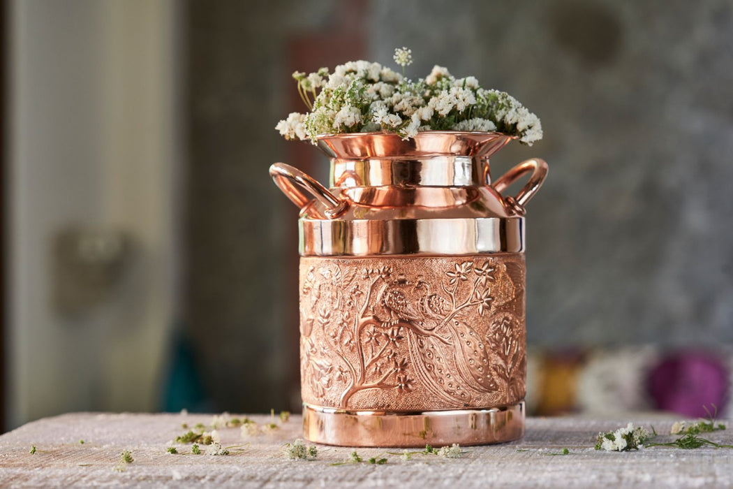 Copper Flower Vase (hand chased)