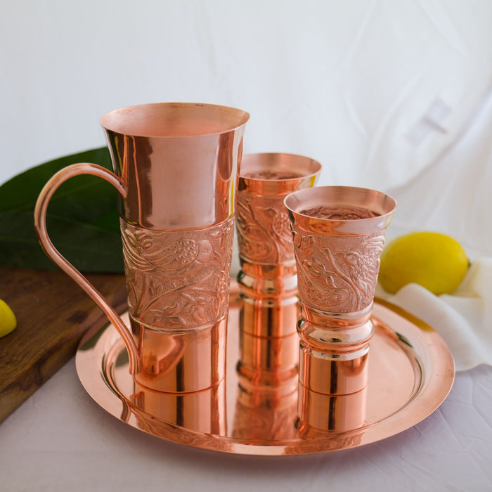 Copper Jug Set (with hand chasing)