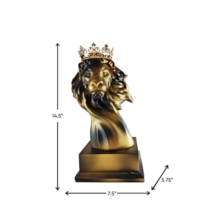 Leo King Bust (embellished with electro plated metal)