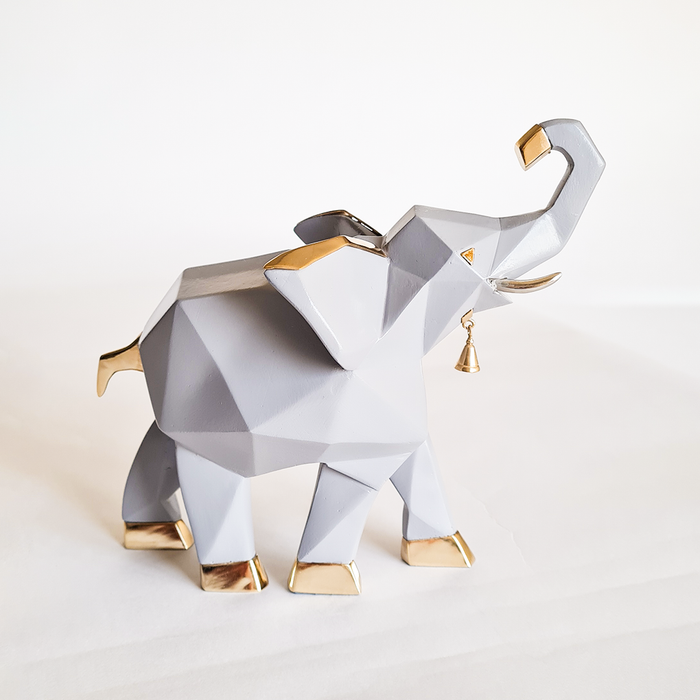 Geometrical Elephant(embellished with electro plated metal)